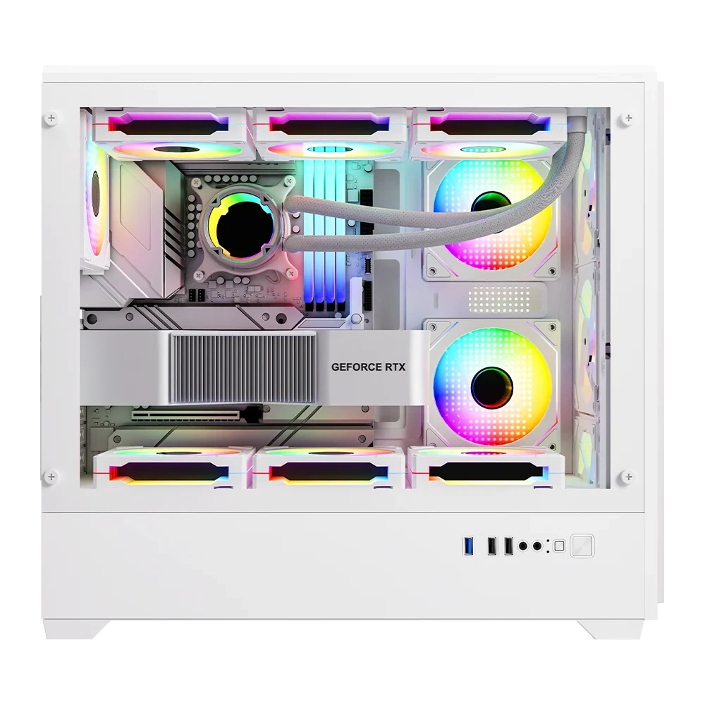 Ant Esports Mid Tower Cabinet (E-ATX/ATX/M-ATX/M-ITX) EVO 360 Lite White view 3